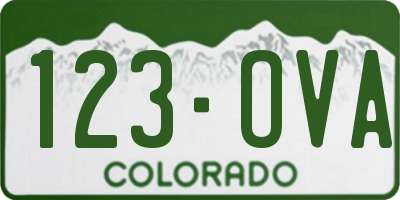 CO license plate 123OVA