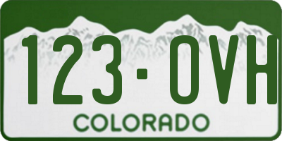 CO license plate 123OVH