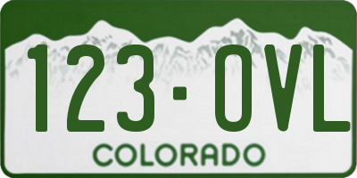 CO license plate 123OVL