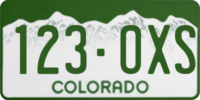 CO license plate 123OXS