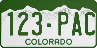 CO license plate 123PAC
