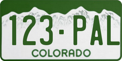 CO license plate 123PAL