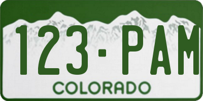 CO license plate 123PAM