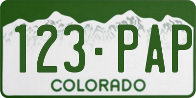 CO license plate 123PAP