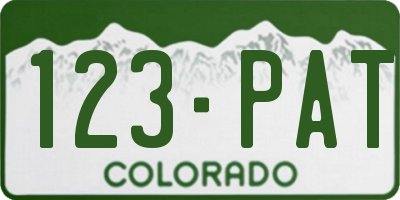 CO license plate 123PAT