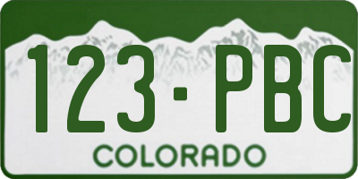 CO license plate 123PBC