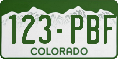 CO license plate 123PBF