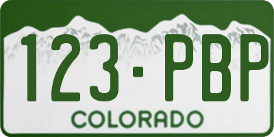 CO license plate 123PBP
