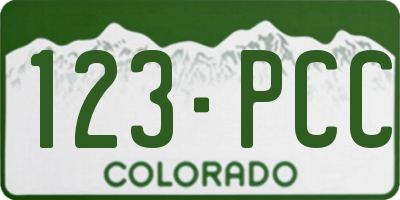 CO license plate 123PCC
