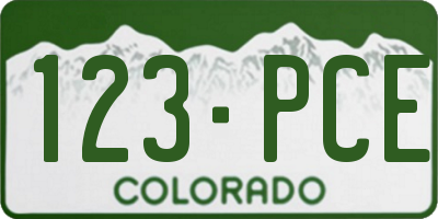 CO license plate 123PCE