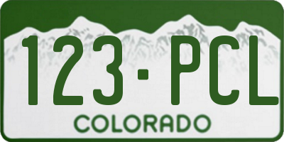 CO license plate 123PCL