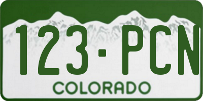 CO license plate 123PCN