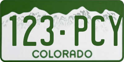 CO license plate 123PCY