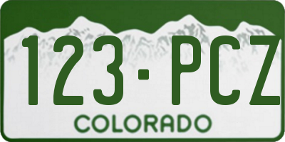 CO license plate 123PCZ