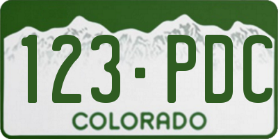CO license plate 123PDC