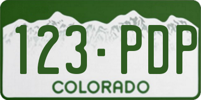CO license plate 123PDP