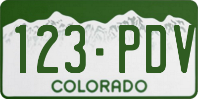 CO license plate 123PDV