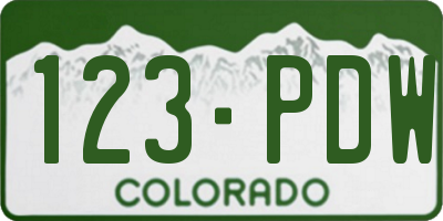 CO license plate 123PDW