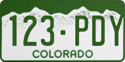 CO license plate 123PDY