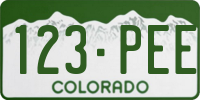 CO license plate 123PEE