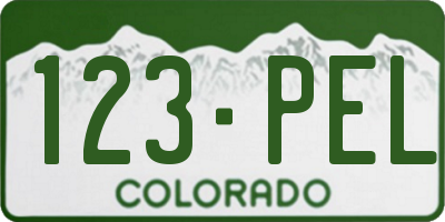 CO license plate 123PEL