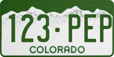 CO license plate 123PEP