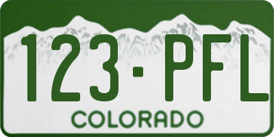 CO license plate 123PFL