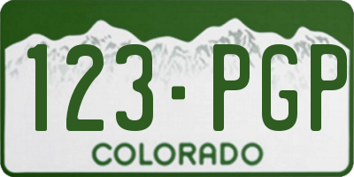 CO license plate 123PGP