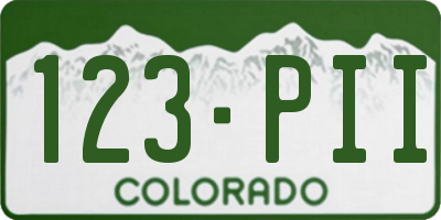 CO license plate 123PII