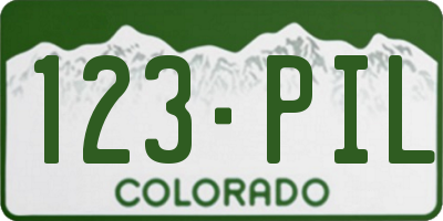 CO license plate 123PIL