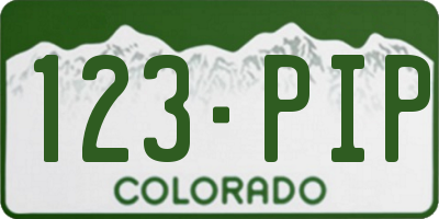 CO license plate 123PIP