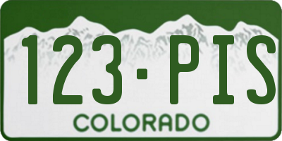 CO license plate 123PIS