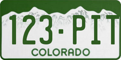 CO license plate 123PIT