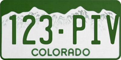CO license plate 123PIV