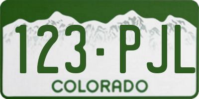 CO license plate 123PJL