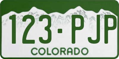 CO license plate 123PJP