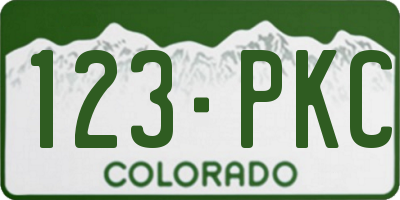 CO license plate 123PKC