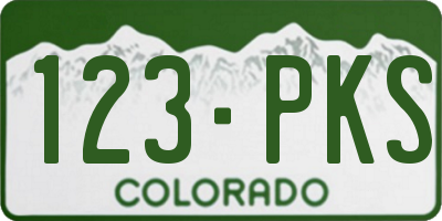 CO license plate 123PKS