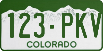 CO license plate 123PKV