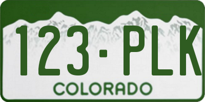 CO license plate 123PLK