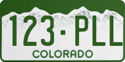CO license plate 123PLL