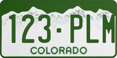 CO license plate 123PLM