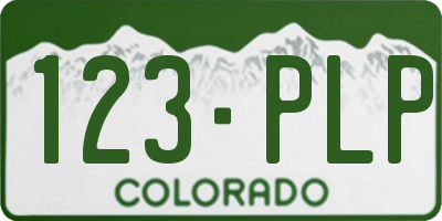 CO license plate 123PLP