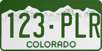 CO license plate 123PLR