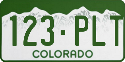 CO license plate 123PLT