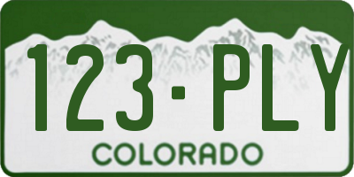 CO license plate 123PLY