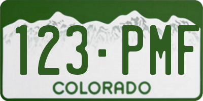 CO license plate 123PMF