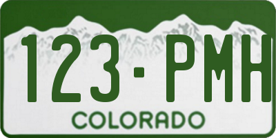 CO license plate 123PMH