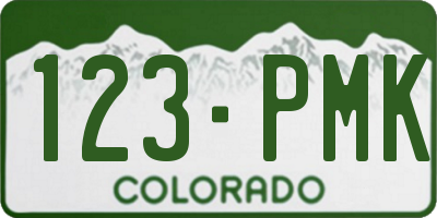 CO license plate 123PMK