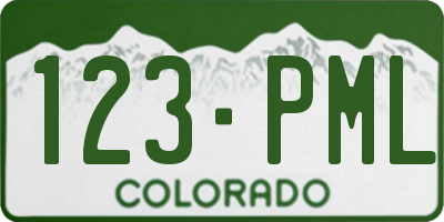 CO license plate 123PML